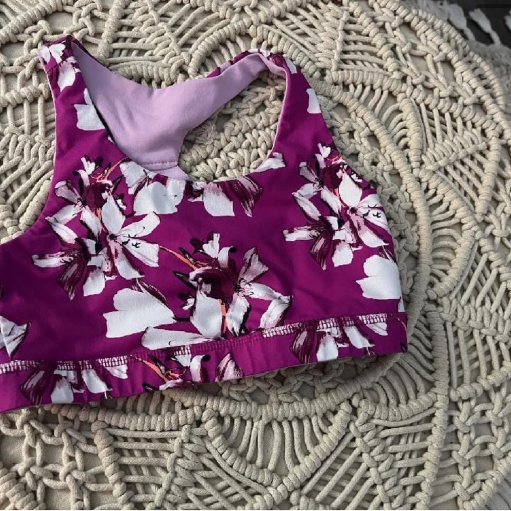Floral Sports Bra child's 10-12